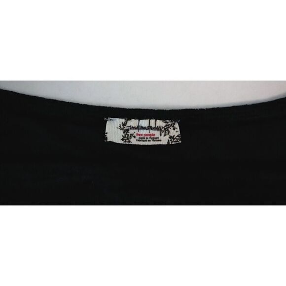 Free People Intimately OB1589236 Women's Sz S Black Velvet Cut-Out Back Crop Top - Picture 3 of 13